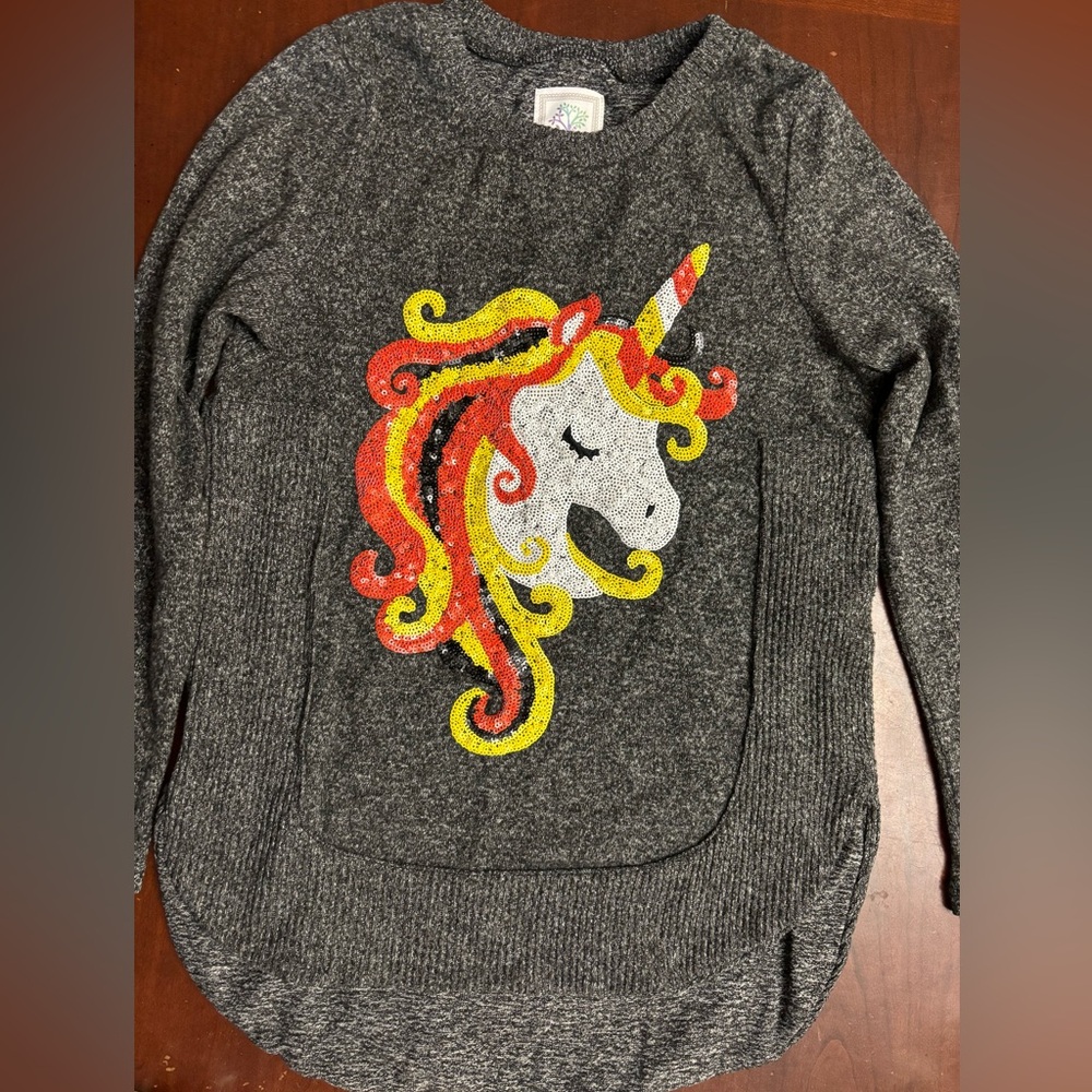 Colortree cute unicorn size 10-12 black and sequins excellent‎ condition fairy